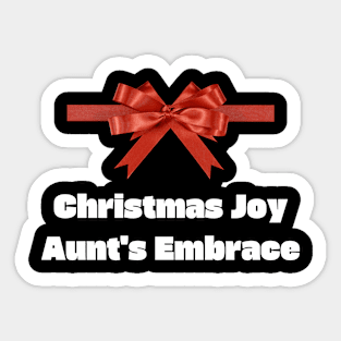 Christmas joy, Aunt's embrace. Sticker